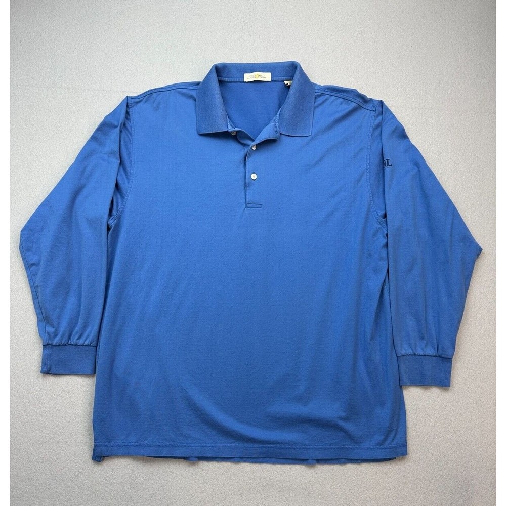 Peter Millar Polo Shirt Mens Extra Large Blue Long Sleeve Rugby Casual Golf